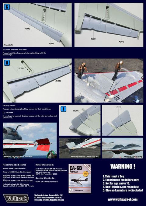 wolf pack design WP48113 EA-6B Prowler Flap and Airbrake set